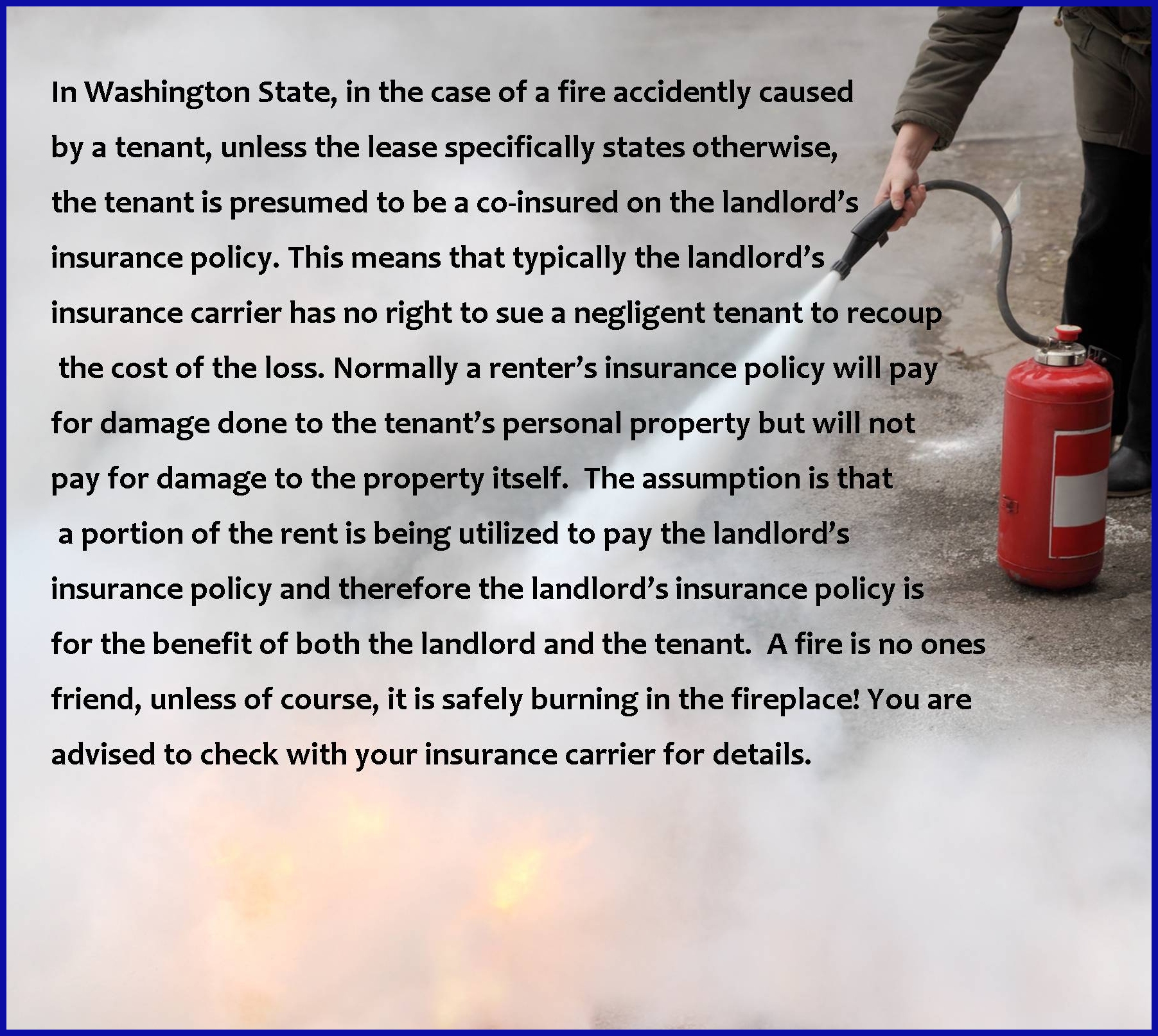 FIRE INSURANCE & THE TENANT